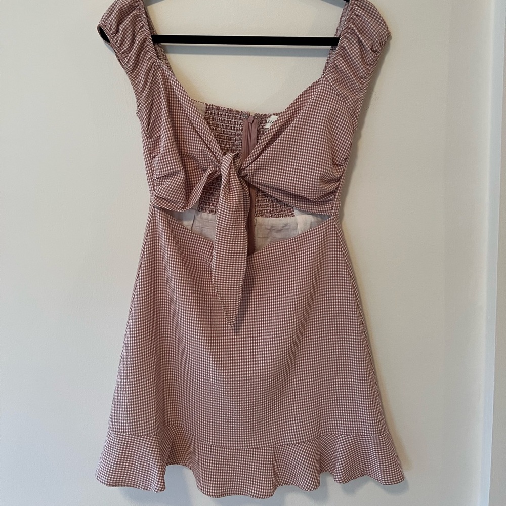 Pink Gingham Mini Dress